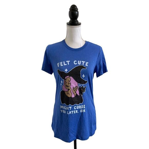 Halloween Ladies Novelty Short Sleeve Tee Shirt Witch Print US Size Extra Large - Picture 1 of 4